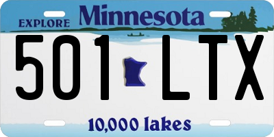 MN license plate 501LTX
