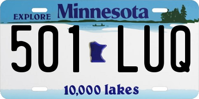 MN license plate 501LUQ