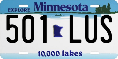 MN license plate 501LUS