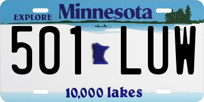 MN license plate 501LUW