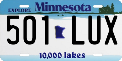 MN license plate 501LUX