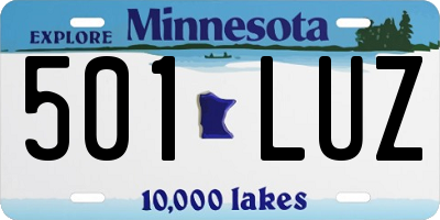 MN license plate 501LUZ