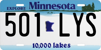 MN license plate 501LYS
