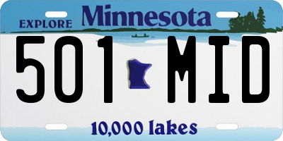 MN license plate 501MID