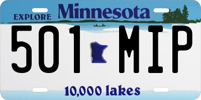 MN license plate 501MIP