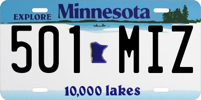MN license plate 501MIZ