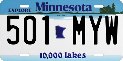 MN license plate 501MYW