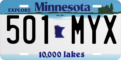 MN license plate 501MYX