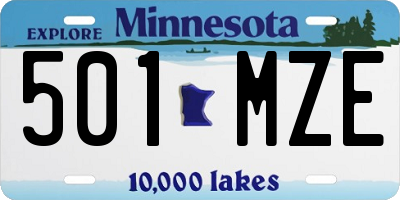 MN license plate 501MZE