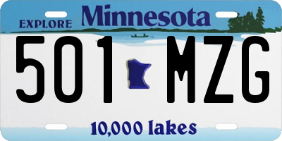 MN license plate 501MZG