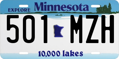 MN license plate 501MZH