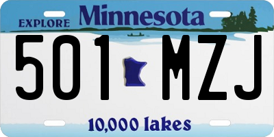 MN license plate 501MZJ