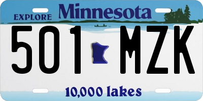 MN license plate 501MZK