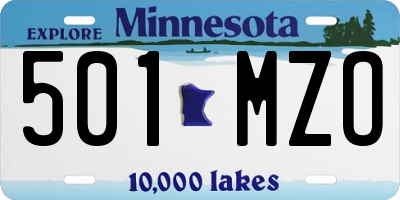 MN license plate 501MZO