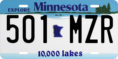 MN license plate 501MZR