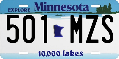 MN license plate 501MZS