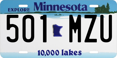 MN license plate 501MZU