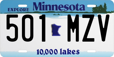 MN license plate 501MZV