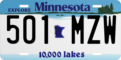 MN license plate 501MZW