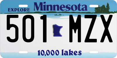 MN license plate 501MZX