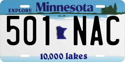 MN license plate 501NAC