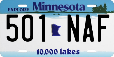MN license plate 501NAF