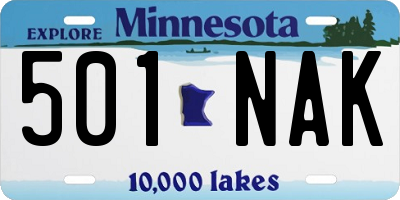MN license plate 501NAK