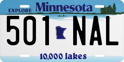 MN license plate 501NAL