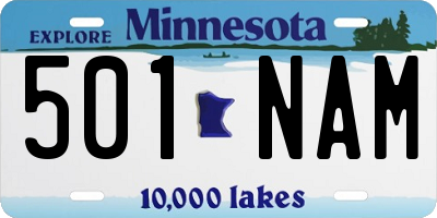 MN license plate 501NAM