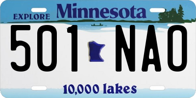 MN license plate 501NAO