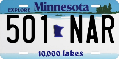 MN license plate 501NAR