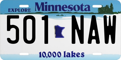 MN license plate 501NAW