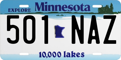 MN license plate 501NAZ