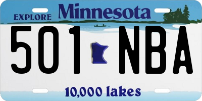 MN license plate 501NBA