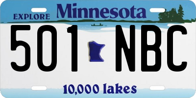 MN license plate 501NBC