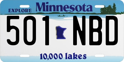 MN license plate 501NBD