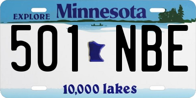 MN license plate 501NBE