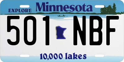 MN license plate 501NBF