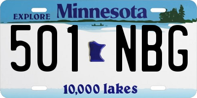 MN license plate 501NBG