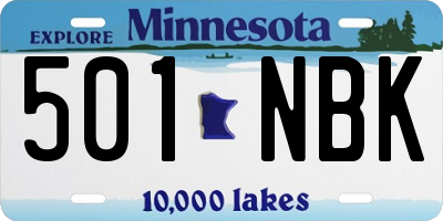 MN license plate 501NBK