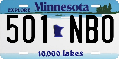 MN license plate 501NBO