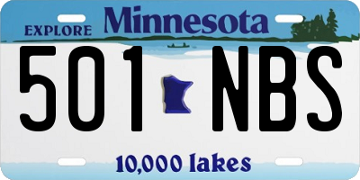 MN license plate 501NBS