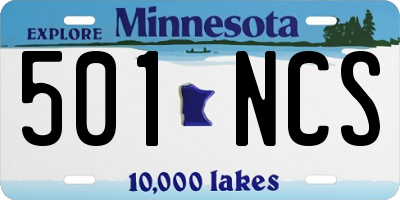 MN license plate 501NCS