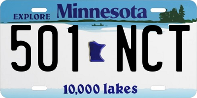 MN license plate 501NCT