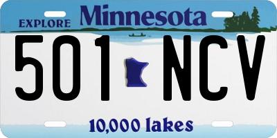 MN license plate 501NCV