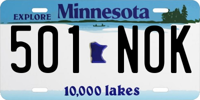 MN license plate 501NOK