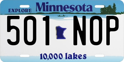 MN license plate 501NOP