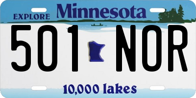 MN license plate 501NOR
