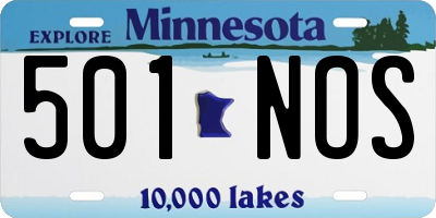 MN license plate 501NOS