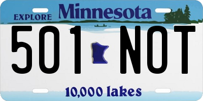 MN license plate 501NOT